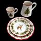 Majolica Christmas Tree dessert plate Red nose