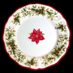 Assiette à dessert faïence Poinsettia Red Nose