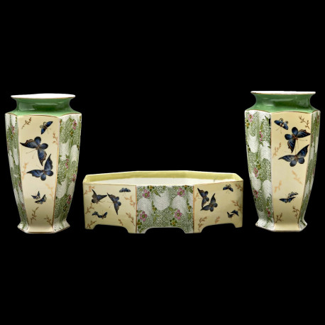 Limoges Porcelain Vases and planter Aesthetic Movement