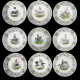 12 Horses dinner plates by Creil & Montereau 19th century