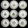 12 Horses dinner plates by Creil & Montereau 19th century