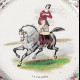 12 Horses dinner plates by Creil & Montereau 19th century