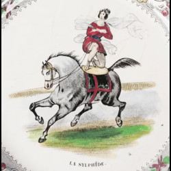 12 Horses dinner plates by Creil & Montereau 19th century
