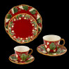 Majolica red breakfast cup and saucer  "George Sand"