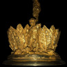 C. Fratin Centre de table bronze doré avec des singes