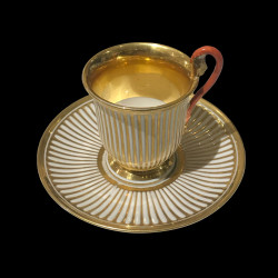 Darte Freres Paris tasse et sous tasse café porcelaine XIXe