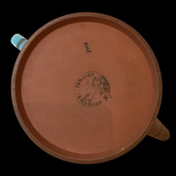 Watcombe Torquay Christopher Dresser théière ocre et émail turquoise