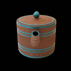 Watcombe Torquay Christopher Dresser théière ocre et émail turquoise