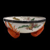 Saladier Wedgwood décors chromo, pieds homards cerclé métal argenté XIXe