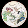 Plat rond japonisant, faïence Creil Montereau B&Cie 1876-1884