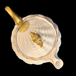 Théière coquillage Crème en porcelaine