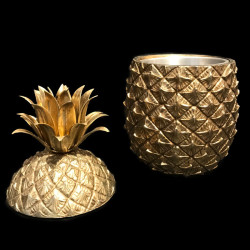 Seau à glaçon Ananas doré Mauro Manetti 1960 intérieur métal