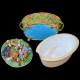 Terrine couvercle décor gibiers XIXe faience Minton1868 pattern 668 L35x21cm H18cm