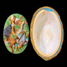 Terrine couvercle décor gibiers XIXe faience Minton1868 pattern 668 L35x21cm H18cm