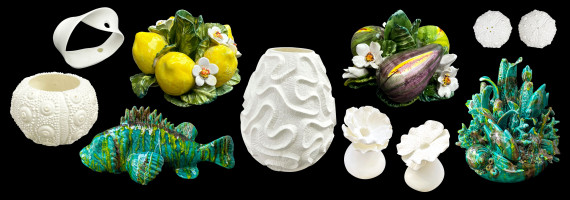 Bougeoirs et décorations en faïence